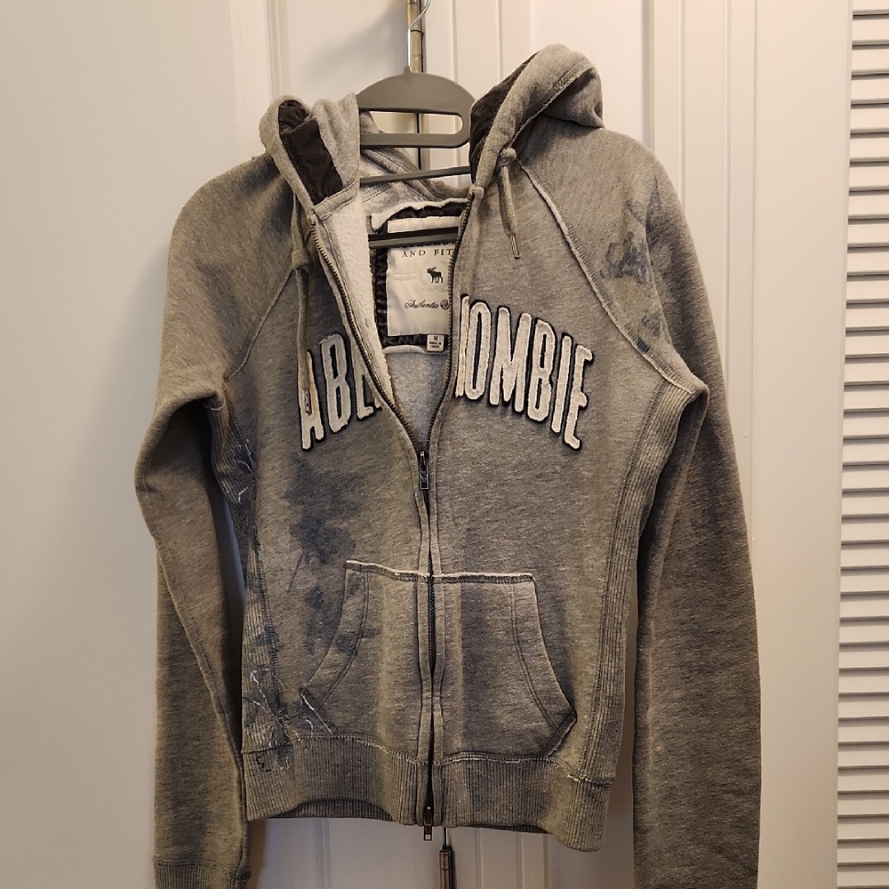 NWOT Abercrombie & Fitch Gray Hoodie Jacket